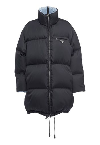 Prada Re-Nylon high-neck puffer coat - Nero