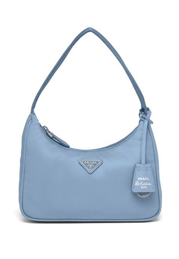 Prada logo-plaque mini bag - Blu