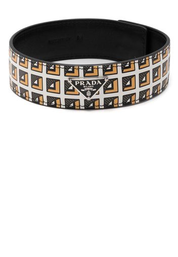 Prada Choker con placca logo - Nero