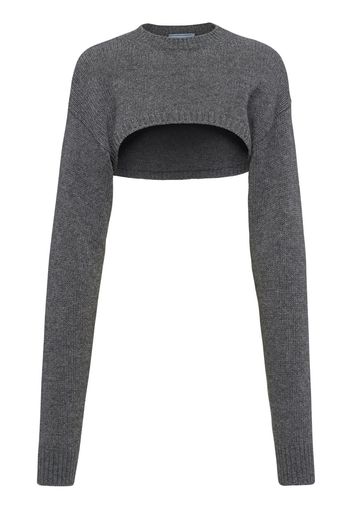 Prada cropped crew-neck jumper - Grigio