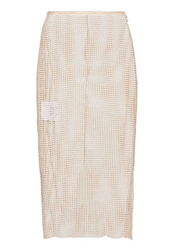 Prada beaded mesh pencil skirt - Toni neutri