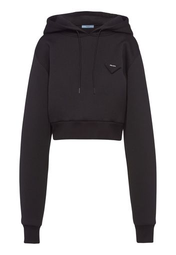 Prada cropped fleece hoodie - Nero