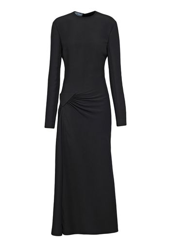 Prada ruched cady midi dress - Nero