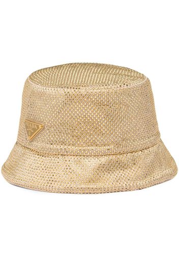 Prada Cappello bucket con decorazione di cristalli - Oro