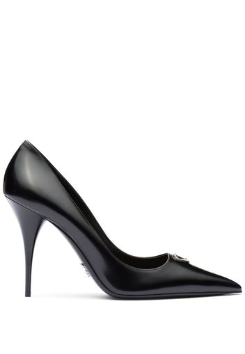 Prada Pumps con placca logo 85mm - Nero