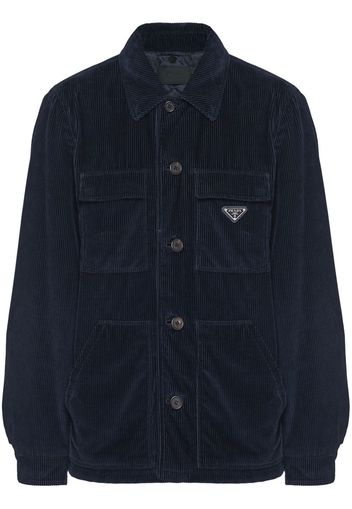 Prada Giacca-camicia a coste - Blu