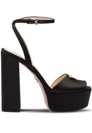 Prada satin platform 135mm sandals - Nero