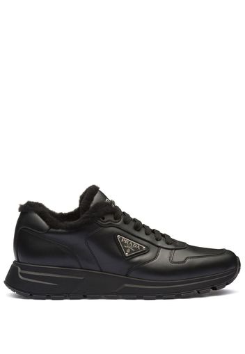 Prada logo leather sneakers - Nero