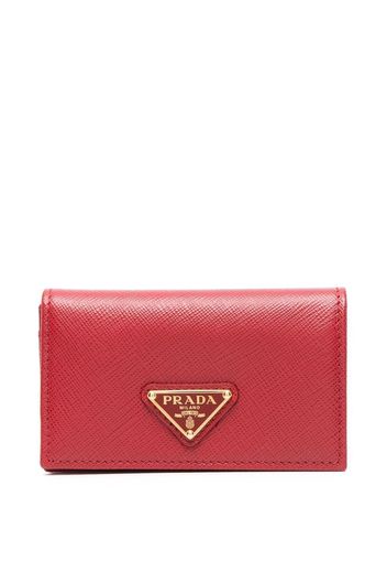 Prada Portafoglio con placca logo - Rosso