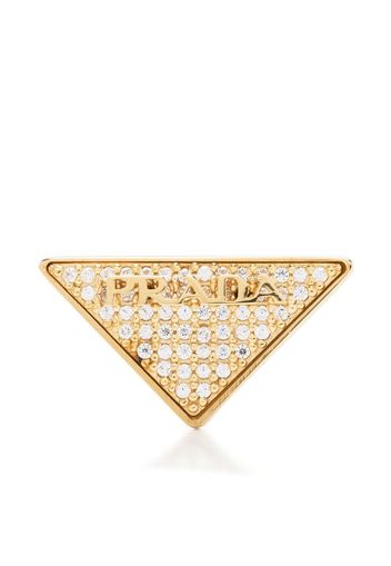 Prada crystal-embellished triangle stud earrings - Oro