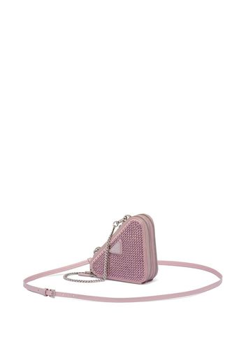 Prada mini Triangle crystal-embellished crossbody bag - Rosa