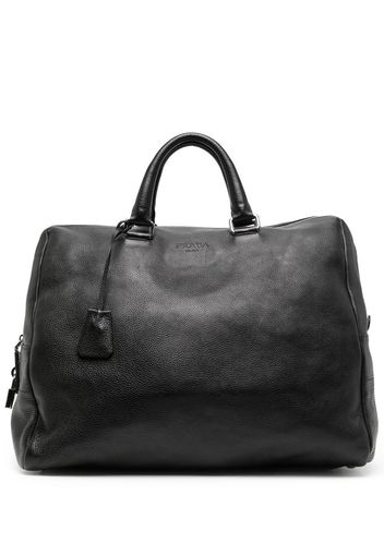 Prada grained-leather holdall tote bag - Nero