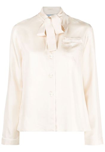 Prada pussy-bow neckline blouse - Toni neutri