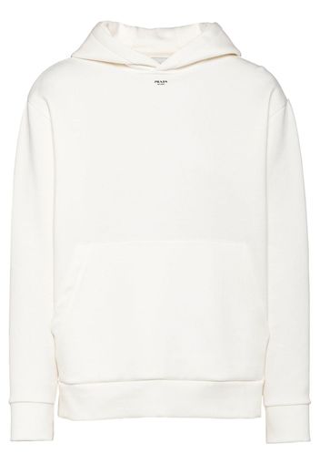 Prada logo-print cotton hoodie - Bianco