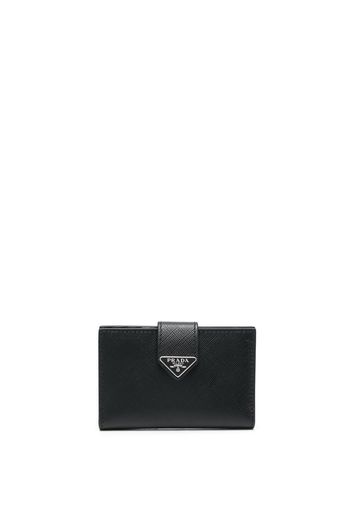 Prada logo-plaque leather wallet - Nero