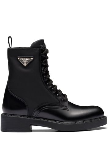 Prada Brushed-Leather ankle boots - Nero