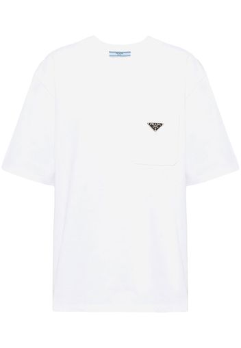 Prada triangle-logo cotton T-shirt - Bianco