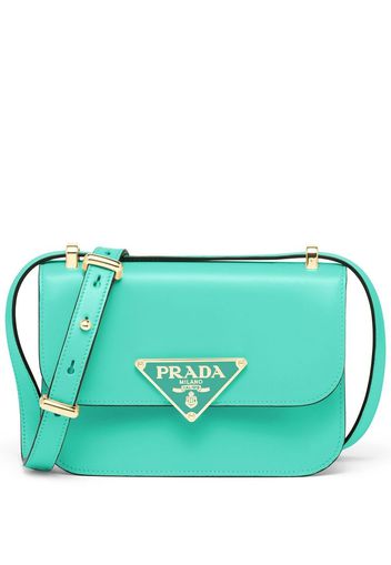 Prada Borsa a spalla Emblème in pelle - Verde