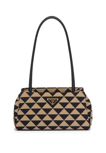 Prada Borsa a spalla Symbole con motivo jacquard - Nero