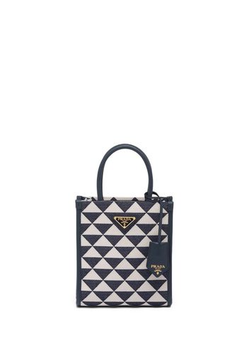 Prada Borsa Symbole mini con ricamo - Blu