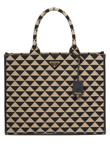 Prada Symbole triangle-pattern tote bag - Nero