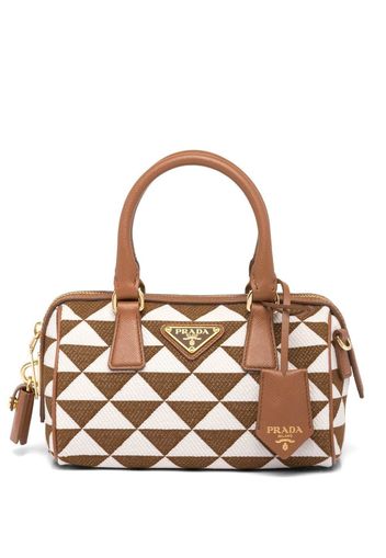 Prada Symbole triangle-print tote bag - Marrone