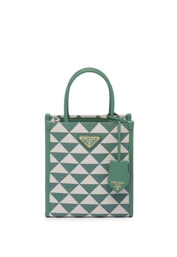 Prada Borsa tote Symbole mini - F03LQ Sage/Talcum