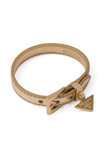 Prada leather logo-detail bracelet - Oro