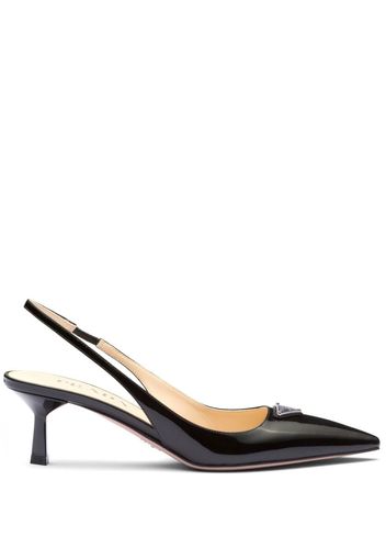 Prada logo-plaque slingback pumps - Nero