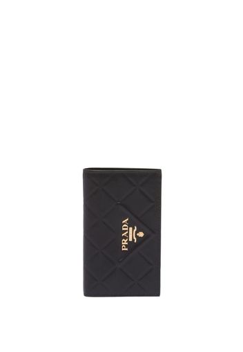 Prada logo-plaque diamond-quilt purse - Nero