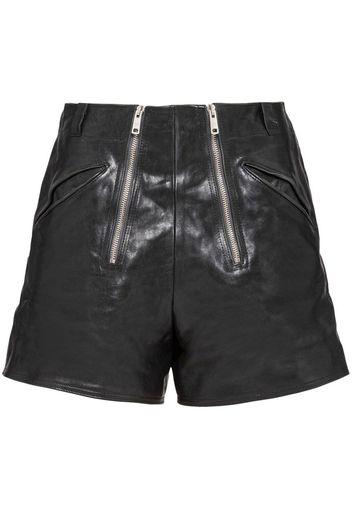 Prada double-zip leather shorts - Nero