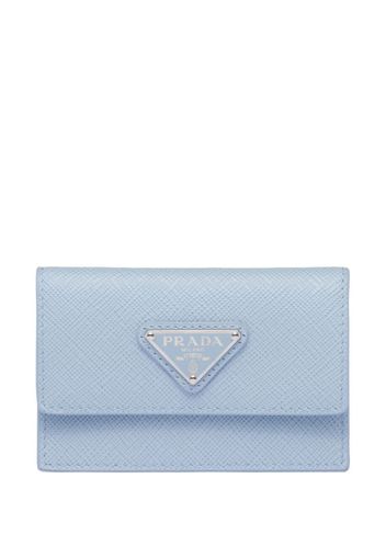 Prada triangle-plaque cardholder - Blu