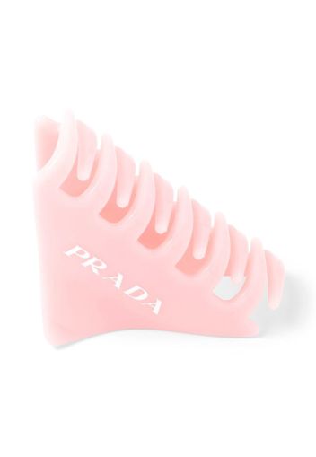 Prada logo-printed triangle hair clip - Rosa