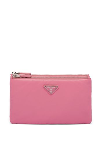 Prada dividable logo-plaque pouch - Rosa