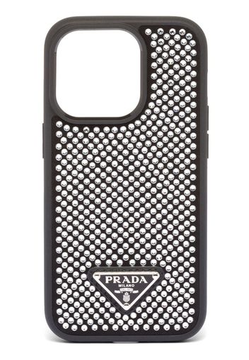 Prada crystal-embellished iPhone 14 Pro Max case - Nero