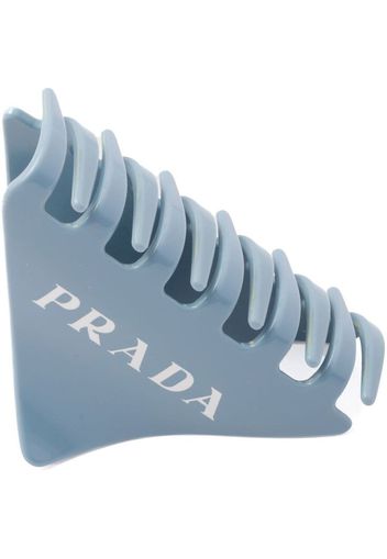 Prada logo-print hair clip - Blu