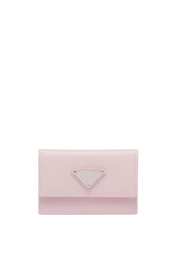 Prada triangle-plaque card holder - Rosa