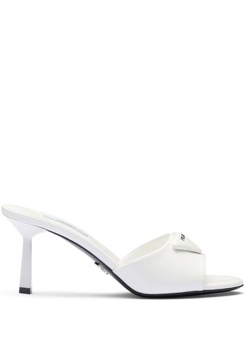 Prada Mules in pelle 75mm - Bianco