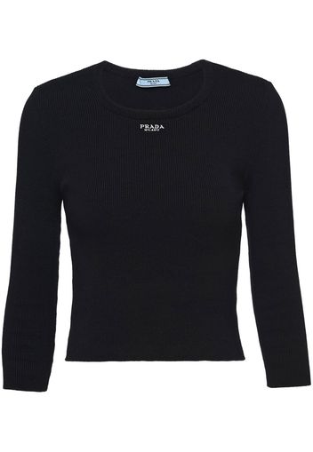 Prada Top con ricamo - Nero