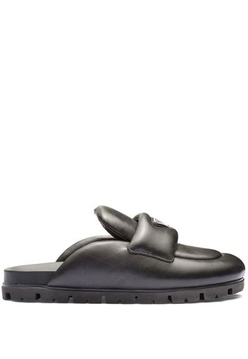 Prada triangle-logo padded slippers - Nero