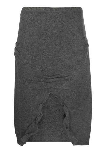 Prada front-slit virgin wool-cashmere skirt - Grigio