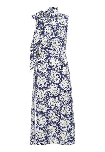 Prada Printed pongé dress - F067K Blue/Beige