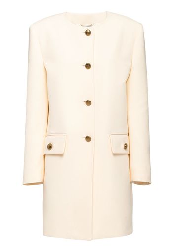 Prada collarless buttoned wool coat - Toni neutri