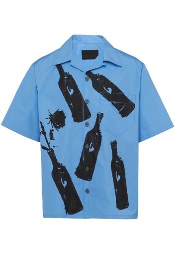 Prada graphic-print short-sleeved shirt - Blu