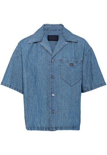 Prada short-sleeved chambray shirt - Blu