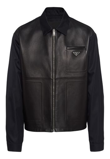 Prada Re-Nylon leather jacket - Nero