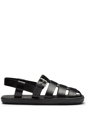 Prada interwoven straps flat sandals - Nero