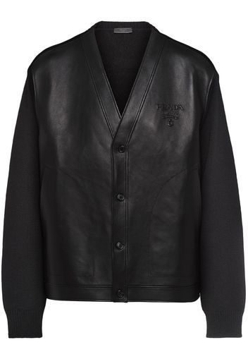 Prada Cashmere and leather cardigan - Nero