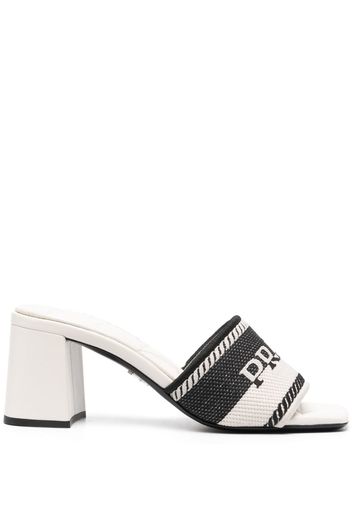 Prada intarsia-knit logo mules - Toni neutri