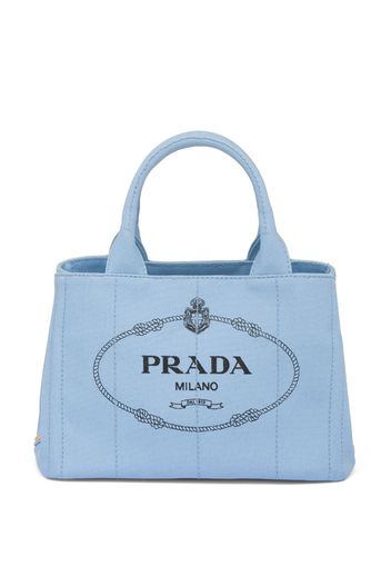 Prada Small Cotton Canvas Tote - Blu